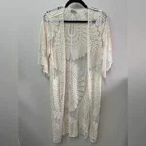 Rebellion Off White Lace Cardigan Kimono size L